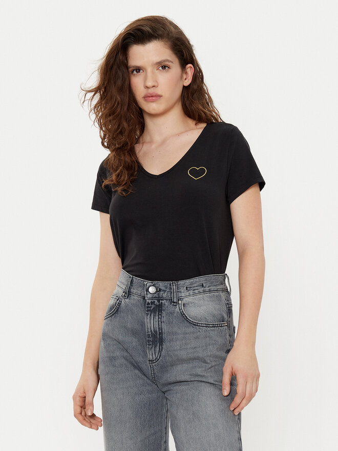 Pieces Pieces Marškinėliai New Billy 17102921 Juoda Regular Fit