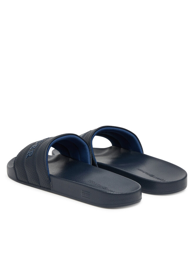 Tommy Hilfiger Pantoletten Tommy Hilfiger Pad Perf Pool Slide FM0FM05709 Dunkelblau
