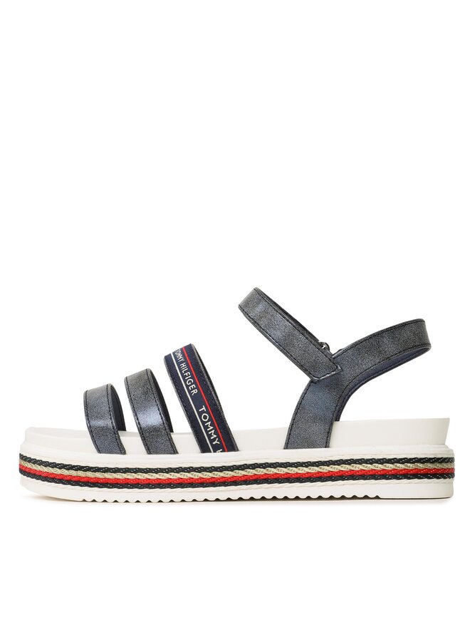 Tommy Hilfiger Sandales Tommy Hilfiger Platform Velcro Sandal T3A2-32763-0568 S Tumši zils