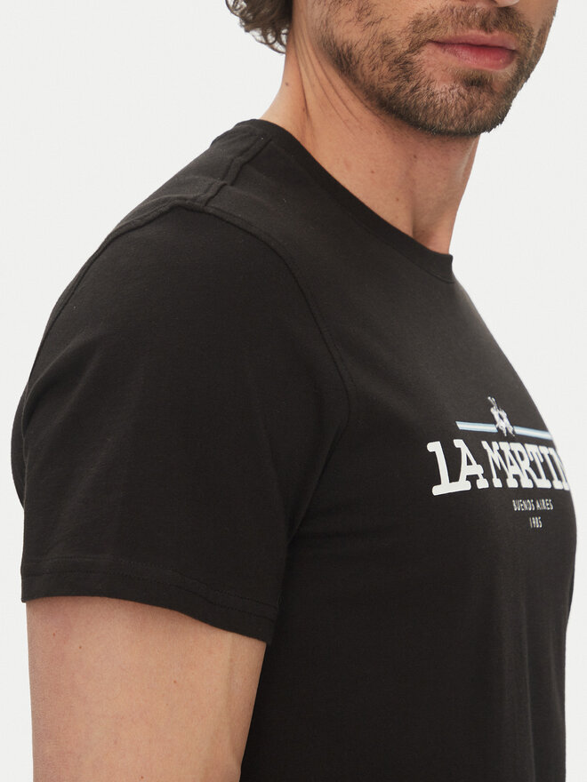 La Martina La Martina T-Shirt Aguer MAR304 JS206 Schwarz Regular Fit
