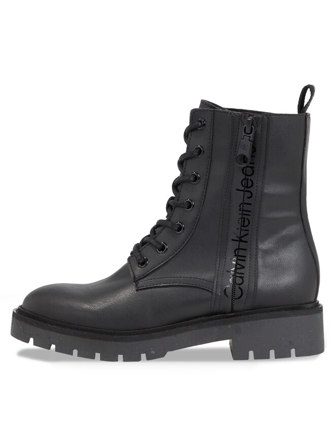 Calvin Klein Jeans Schnürstiefeletten Calvin Klein Jeans Combat Mid Laceup Boot Wn YW0YW01255 Schwarz