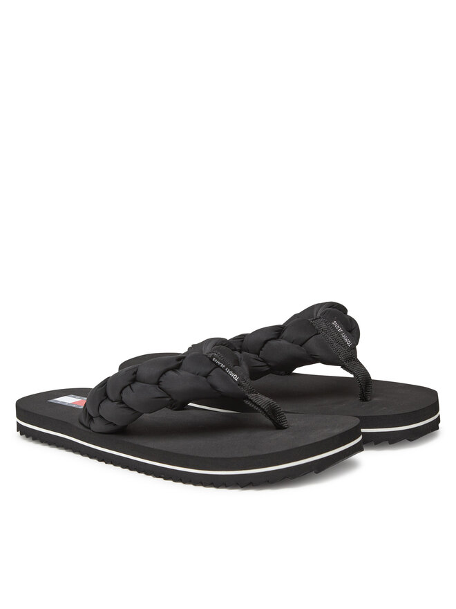 Tommy Jeans Flip flop Tommy Jeans Braided Thong Beach Sandal EN0EN02877 Negru
