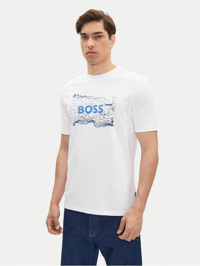 BOSS BOSS Camiseta Logo Space 50539186 Blanco Regular Fit