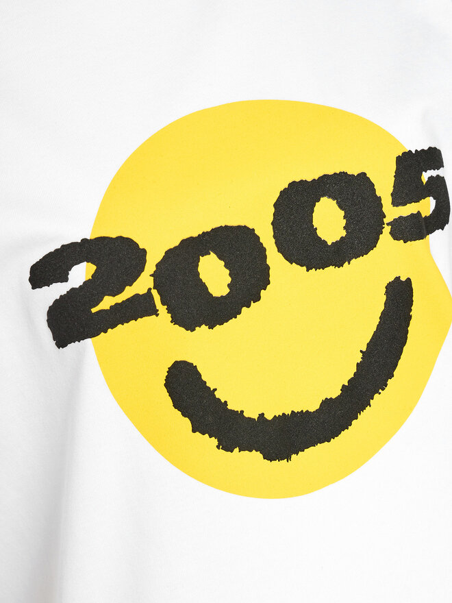 2005 2005 T-Shirt Unisex Smiley Weiß Regular Fit