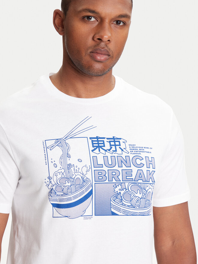 United Colors Of Benetton United Colors Of Benetton Camiseta 3I1XU10A4 Blanco Relaxed Fit