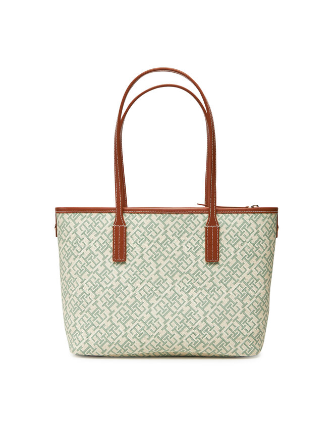Tommy Hilfiger Bolso Tommy Hilfiger Th Monoplay Leather Mini Tote AW0AW17415 Verde