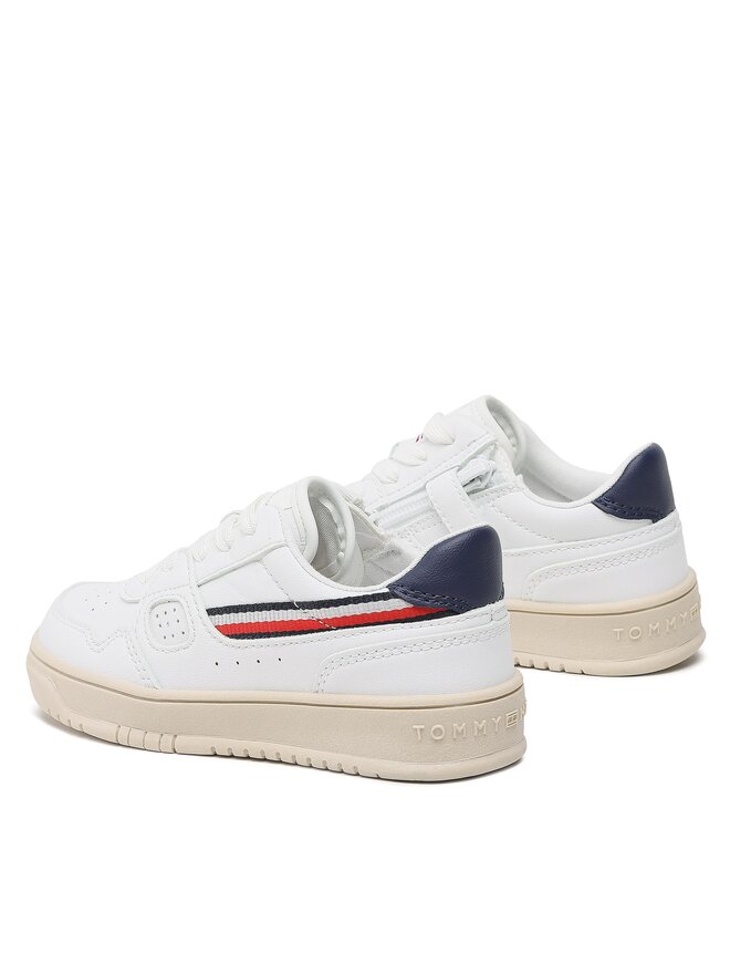 Tommy Hilfiger Сникърси Tommy Hilfiger Stripes Low Cut Lace-Up Sneaker T3X9-32848-1355 S Бял