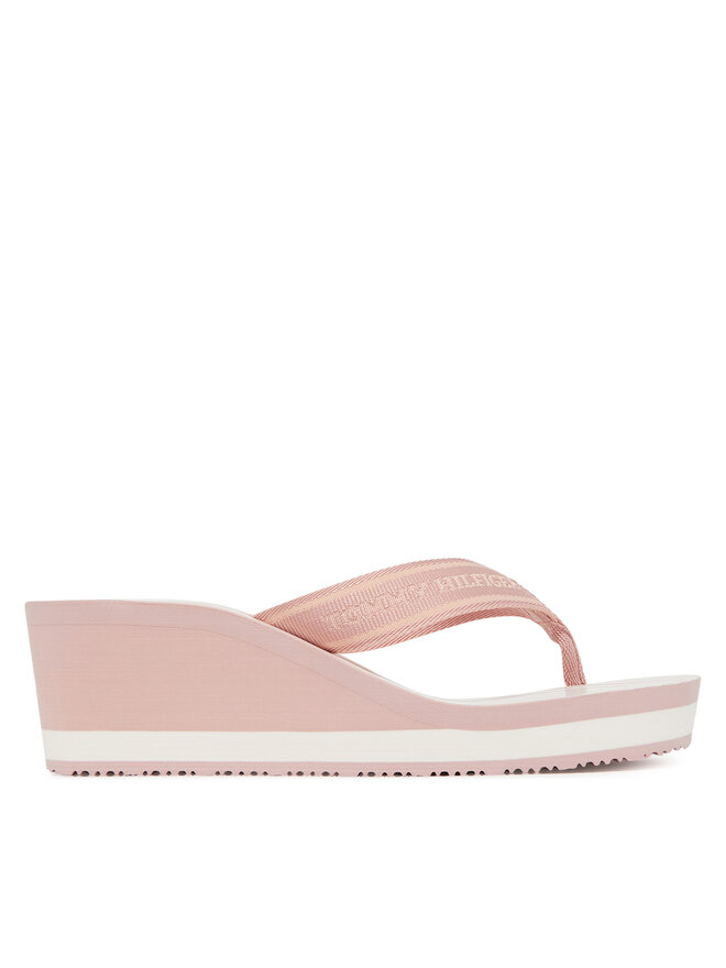 Tommy Hilfiger Flip-flops Tommy Hilfiger Th Stripes Wedge Beach Sandal FW0FW08521 Rózsaszín