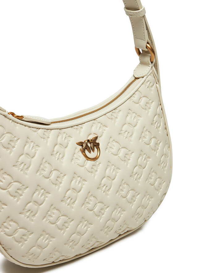 PINKO Kabelka PINKO Half Moon Mini Fl AI 24-25 PLTT 102790 A1YB Écru