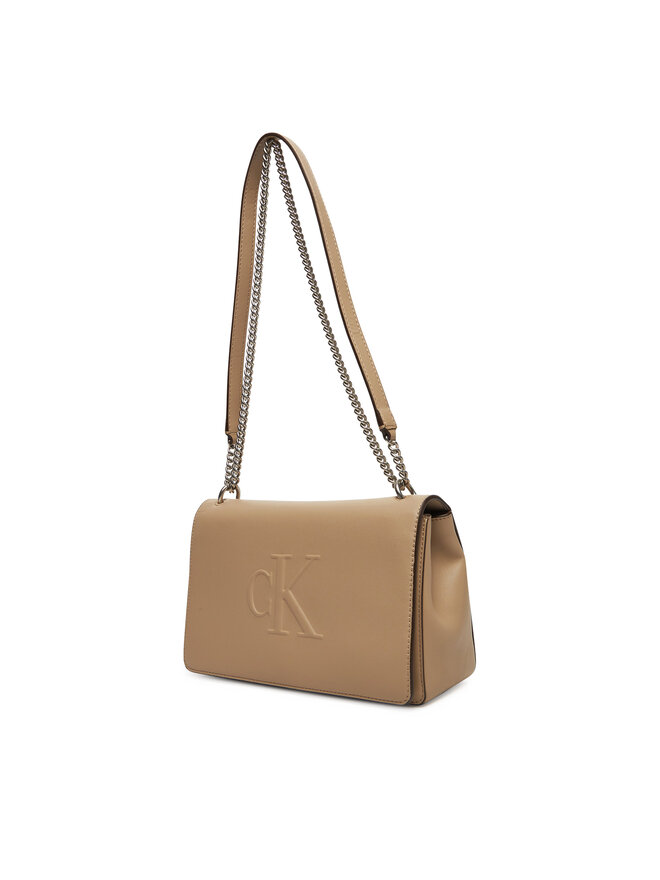 Calvin Klein Jeans Ročna torba Calvin Klein Jeans Sculpted Ew Flap25 Shoulder Bag LV04K3035G Bež