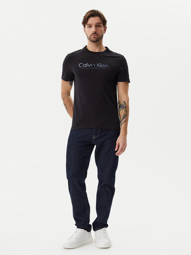 Calvin Klein Calvin Klein Camiseta Satin Bonded Logo K10K114162 Negro Regular Fit