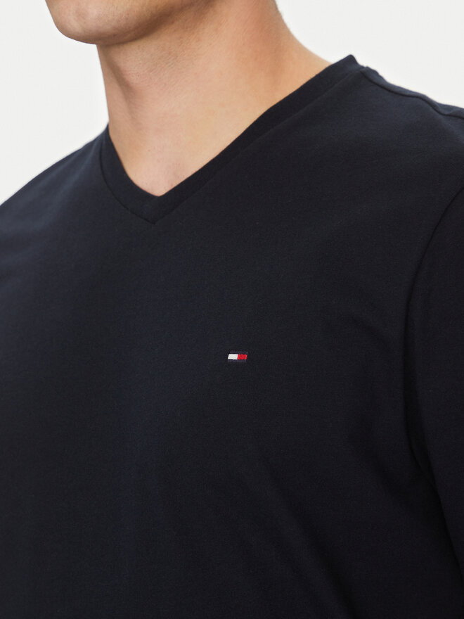 Tommy Hilfiger Tommy Hilfiger Póló Essential V-Neck Tee MW0MW39249 Sötétkék Regular Fit