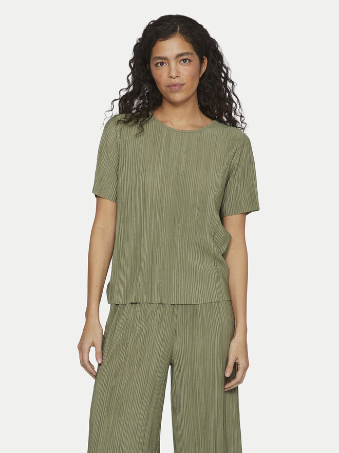 Vila Vila T-Shirt Plisa 14089481 Grün Regular Fit