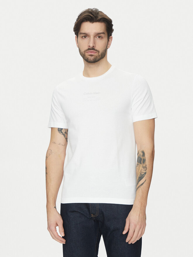 Calvin Klein Calvin Klein Camiseta Editorial Logo K10K114172 Blanco Regular Fit