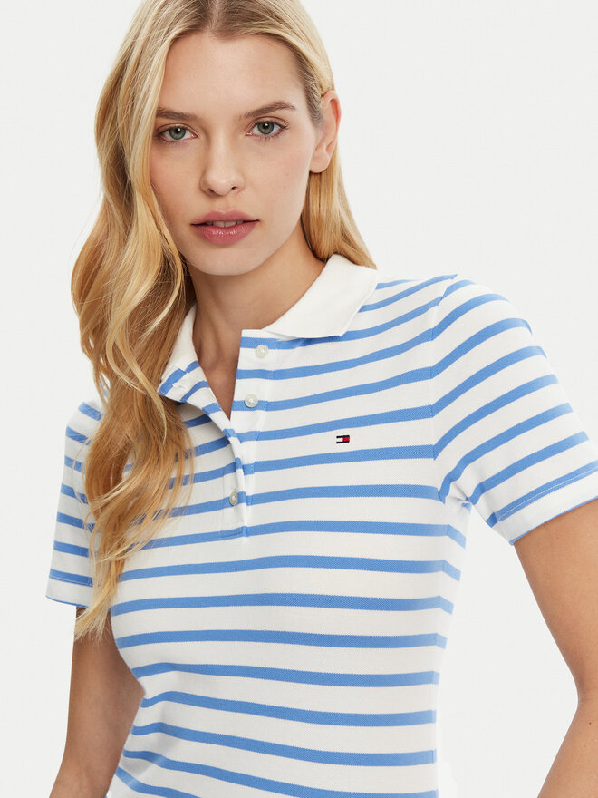Tommy Hilfiger Tommy Hilfiger Поло 1985 WW0WW43225 Блакитний Slim Fit
