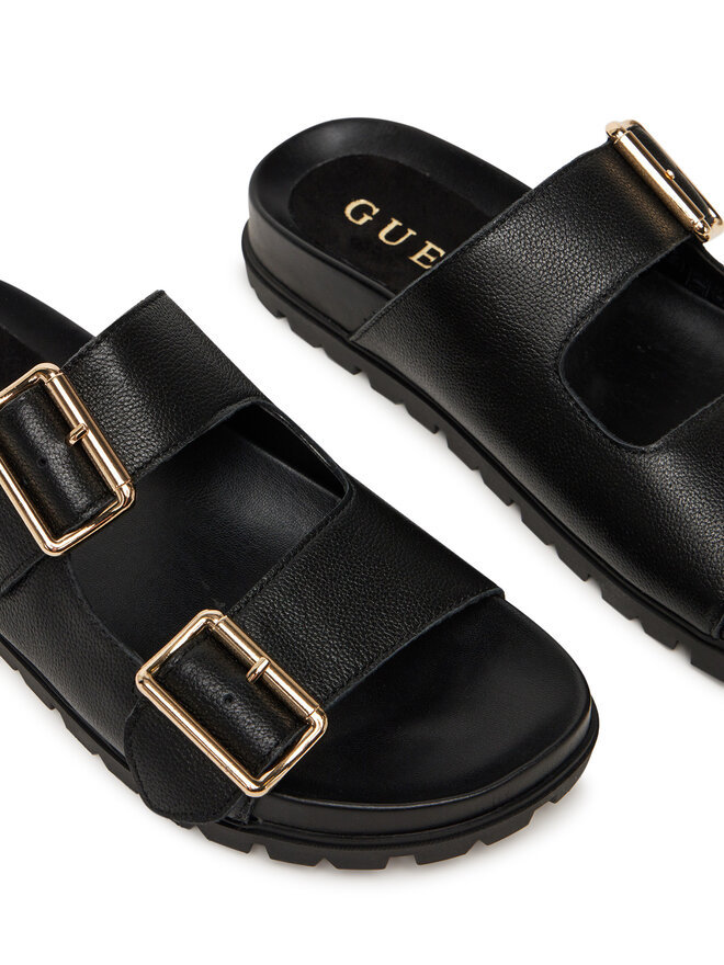 Guess Şlapi Guess FLTFST LEA03 Negru
