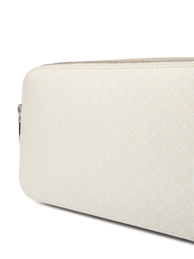 Calvin Klein Handtasche Calvin Klein Emblem Aop Elongated Camera Bag LV04F3268G Écru
