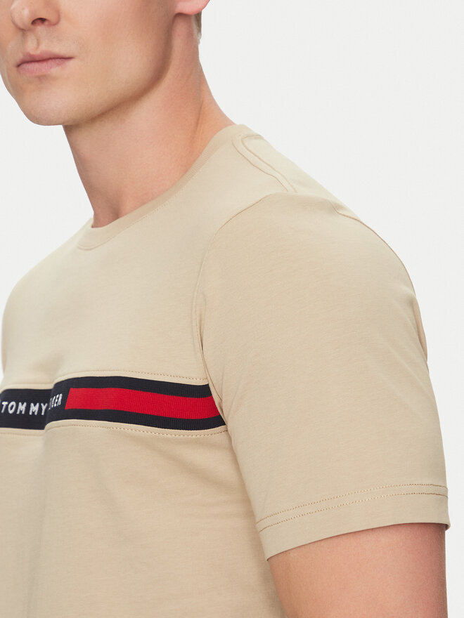 Tommy Hilfiger Tommy Hilfiger Футболка Chest Insert MW0MW36498 Бежевий Regular Fit