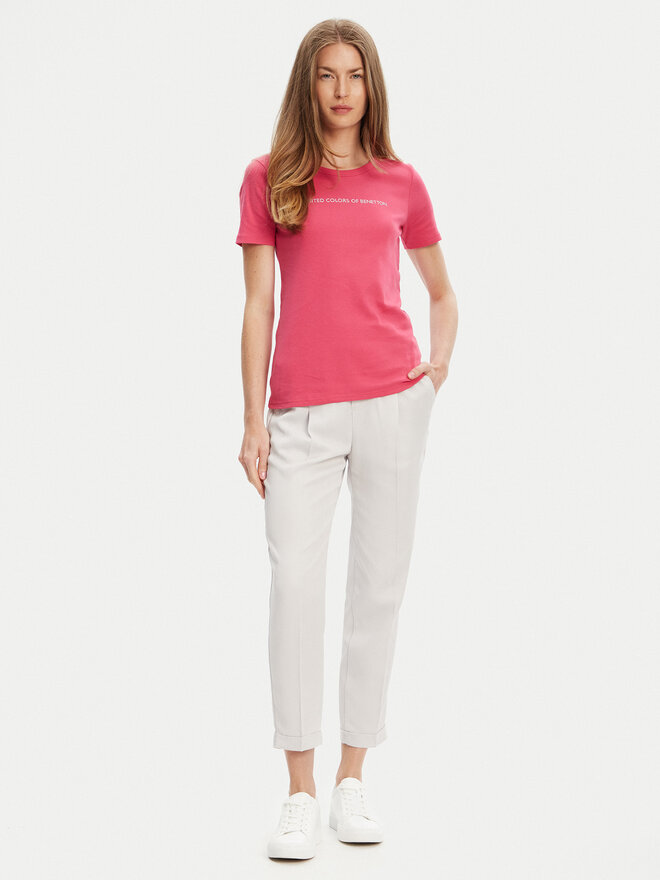 United Colors Of Benetton United Colors Of Benetton Marškinėliai 3GA2E16A2 Rožinė Regular Fit
