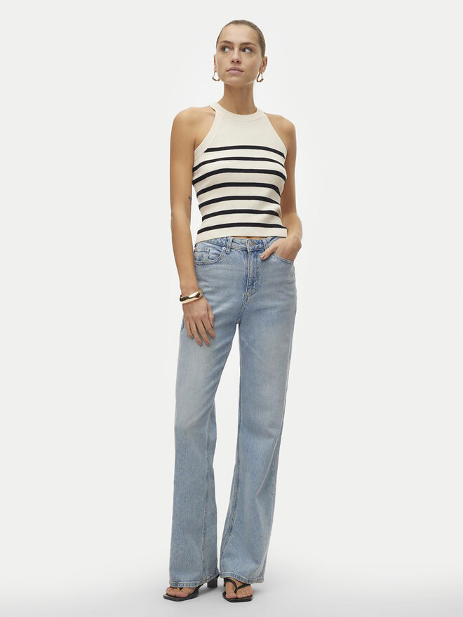 Vero Moda Vero Moda Marškinėliai Saba 10306826 Smėlio Slim Fit