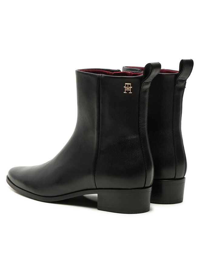 Tommy Hilfiger Stivaletti Tommy Hilfiger Low Cowboy Flat Leather FW0FW08103 Nero