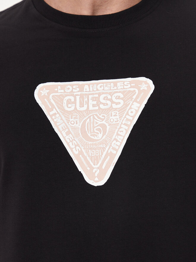 Guess Guess Marškinėliai M4YI35 J1314 Juoda Slim Fit