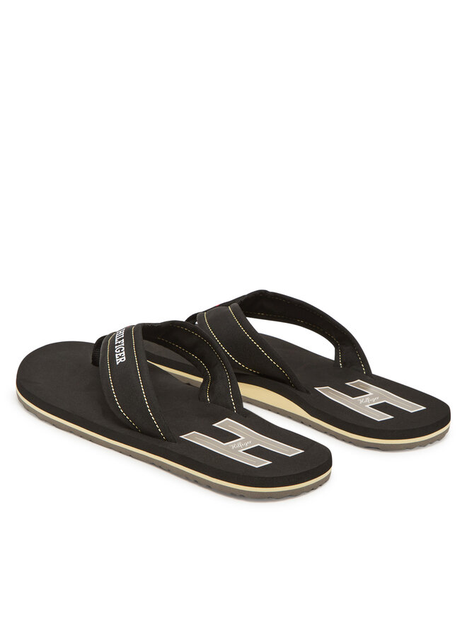 Tommy Hilfiger Čības uz pirksta Tommy Hilfiger Hilfiger H Padded Beach Sandal FM0FM05536 Melns