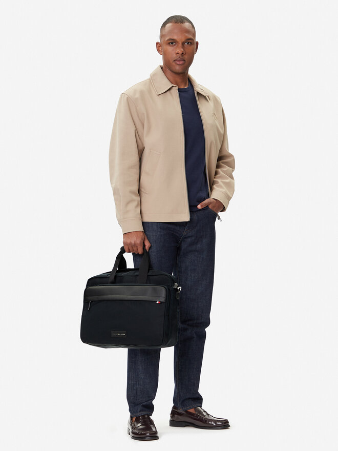 Tommy Hilfiger Torba na laptopa Tommy Hilfiger Th Nylon Workbag AM0AM13619 Czarny