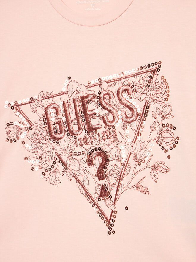 Guess Guess Póló J4YI30 K6YW4 Rózsaszín Boxy Fit