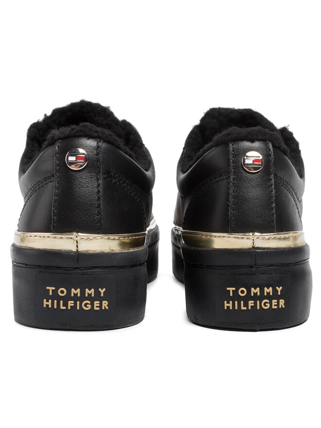 Tommy Hilfiger Sneakers Tommy Hilfiger Cosy Lace Leather Sneaker FW0FW04538 Schwarz
