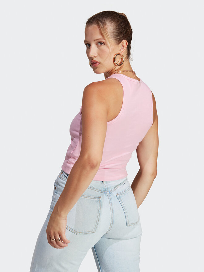 adidas adidas Блузка Adicolor Essentials Rib Tank Top IB9108 Рожевий Slim Fit