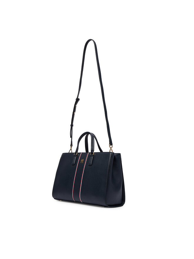 Tommy Hilfiger Handtasche Tommy Hilfiger Th Daily Satchel Corp AW0AW18644 Dunkelblau