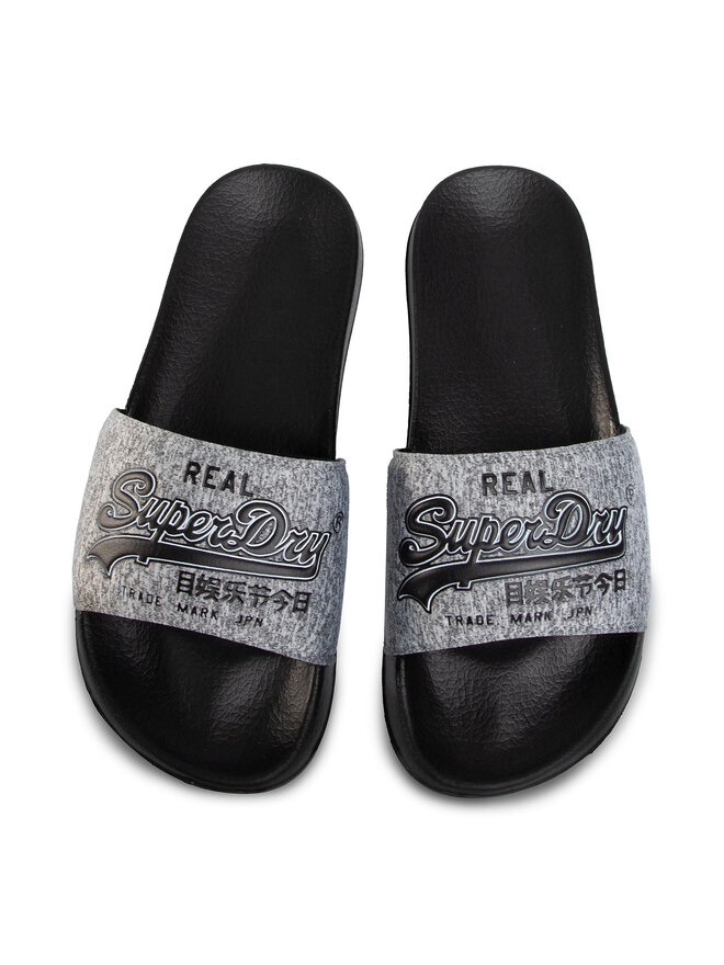 Superdry Pantoletten Superdry Vintage Logo Pool Slide MF310006A Grau