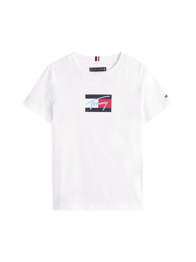 Tommy Hilfiger Tommy Hilfiger Camiseta Script Flag KB0KB09725 Blanco Regular Fit