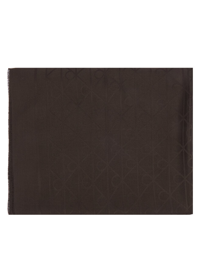 Calvin Klein Schal Calvin Klein Emblem Aop Glossy Tonal Scarf LV04F8096G Dunkelbraun