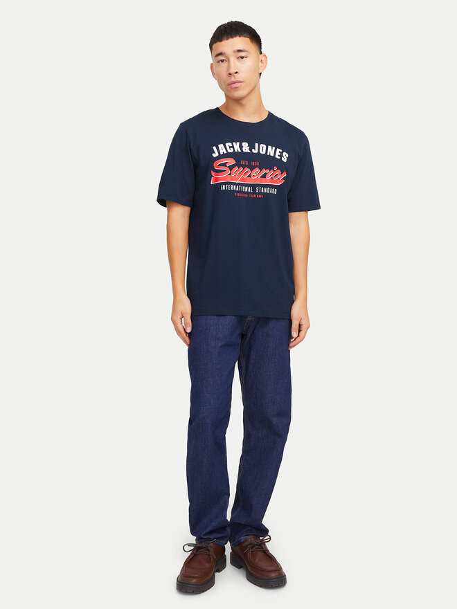 Jack&Jones Jack&Jones Póló Logo 12268267 Sötétkék Standard Fit