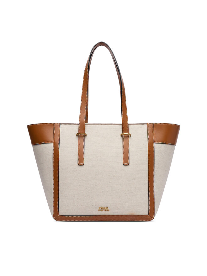 Tommy Hilfiger Handtasche Tommy Hilfiger Th Script Tote Canvas AW0AW18829 Creme