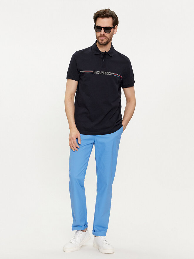 Tommy Hilfiger Tommy Hilfiger Poloshirt Stripe Chest MW0MW34769 Dunkelblau Regular Fit