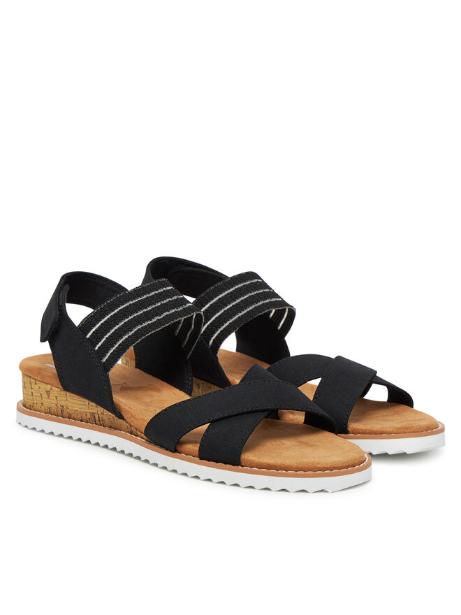 Skechers Sandale Skechers BOBS Desert Kiss-Shore Enough 114130/BLK Negru