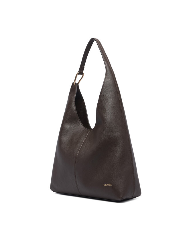 Calvin Klein Handtasche Calvin Klein Slouchy Leather Md Shoulder Bag LV04F3543G Braun