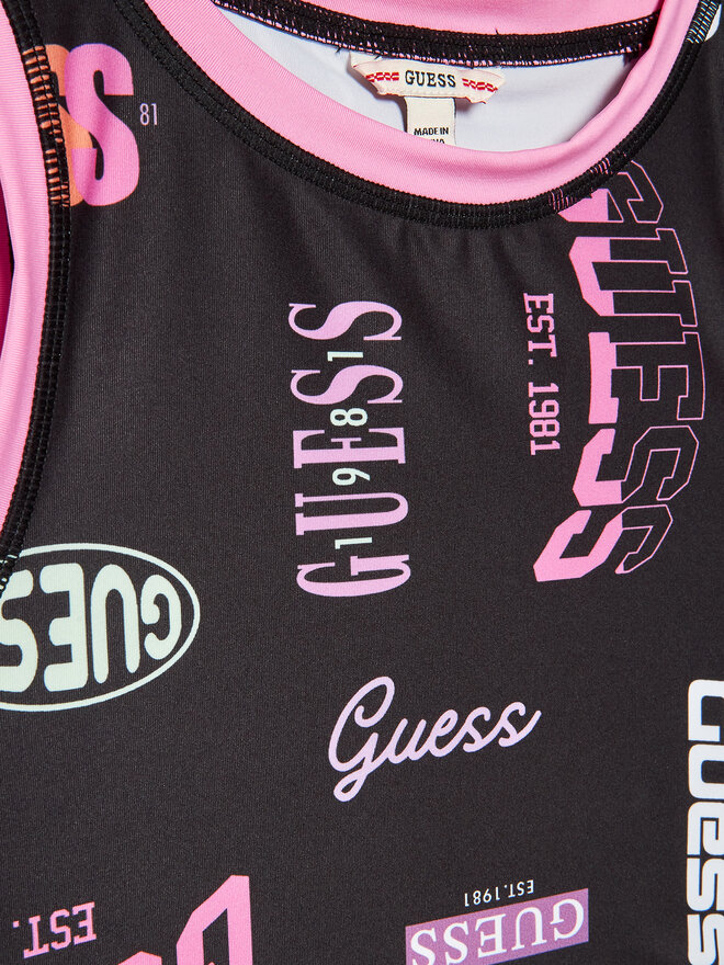 Guess Guess Felső J3RI02 MC01P Fekete Slim Fit