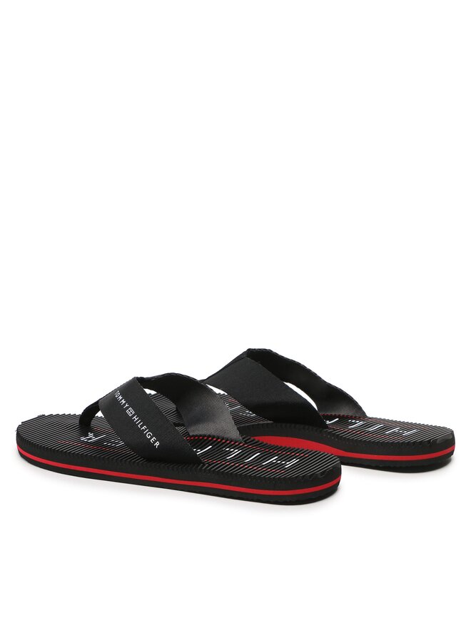 Tommy Hilfiger Japonki Tommy Hilfiger Massage Footbed FM0FM04474 Czarny