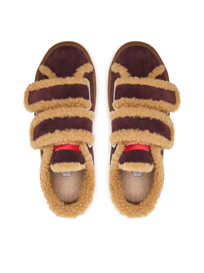 Inuikii Sneakers Inuikii Lila Shearling Low Velcro 1001.001.0561 Dunkelrot