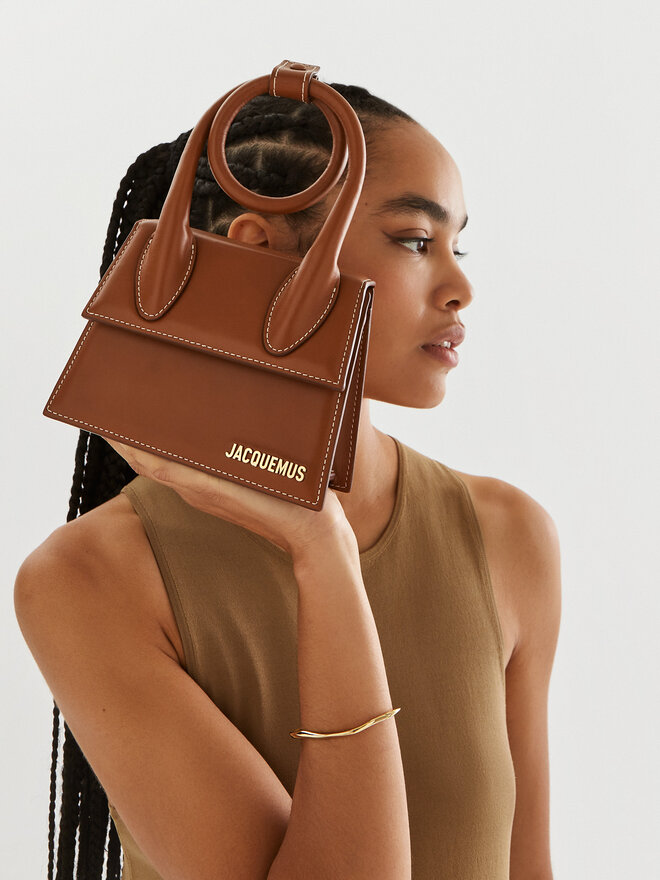 JACQUEMUS Дамска чанта JACQUEMUS Le Chiquito Noeud 213BA005-3072 Кафяв