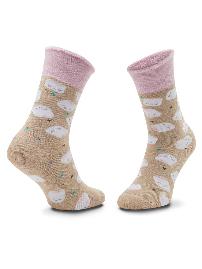 Zooksy Дълги чорапи unisex Zooksy Warm Winter Marshmallows Бежов