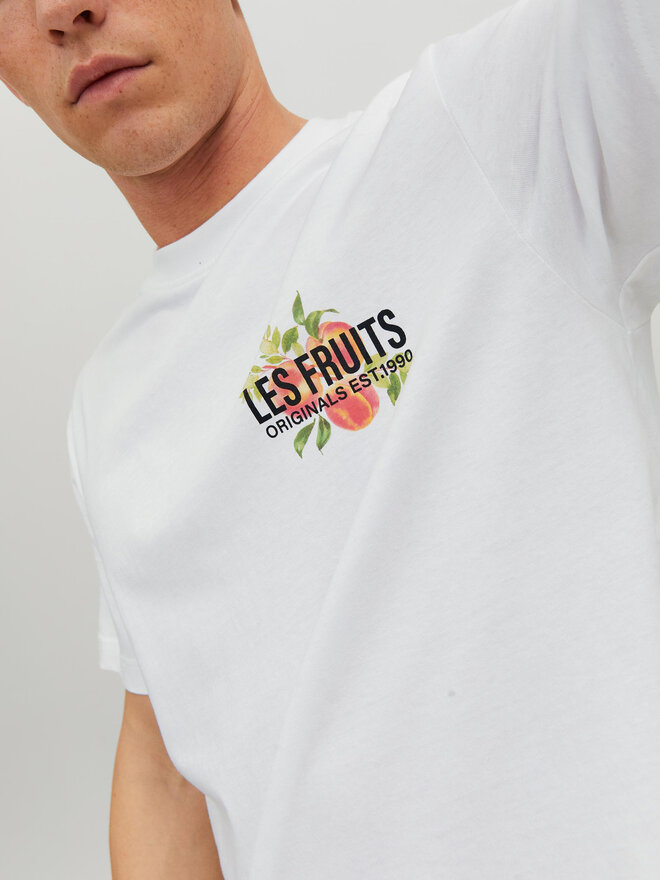 Jack&Jones Jack&Jones Marškinėliai Flores 12228776 Balta Loose Fit