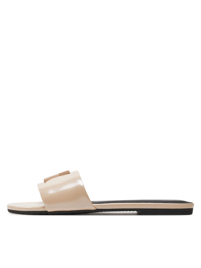 Calvin Klein Jeans Şlapi Calvin Klein Jeans Flat Sandal Slide Mg Met YW0YW01348 Bej