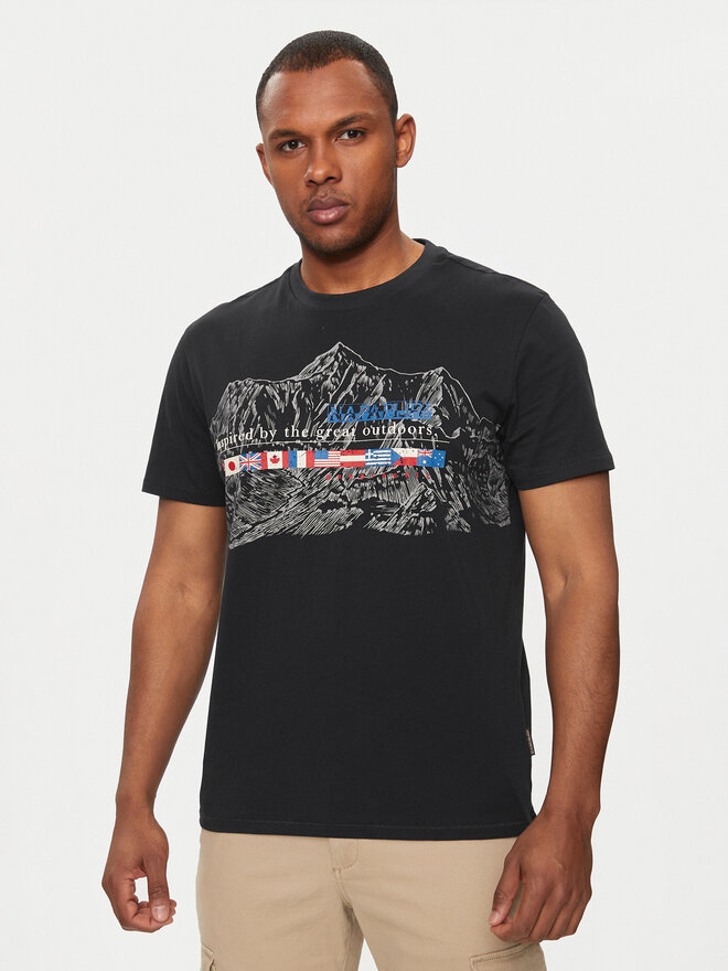 Napapijri Napapijri T-Shirt S-Turin NP0A4HQG Μαύρο Regular Fit
