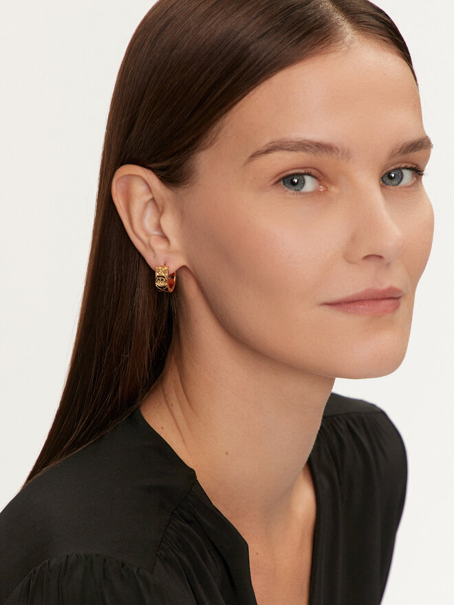Tory Burch Ohrringe Tory Burch T Monogram Small Hoop Earring 159310 Goldfarben