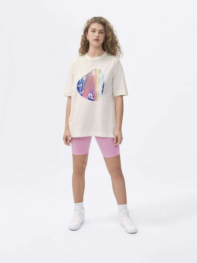 Sprandi Sprandi Marškinėliai SP22-TSD102 Balta Relaxed Fit